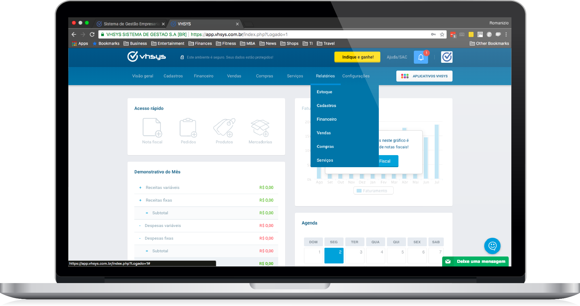 VHSYS - Sistema ERP com ótimo layout
