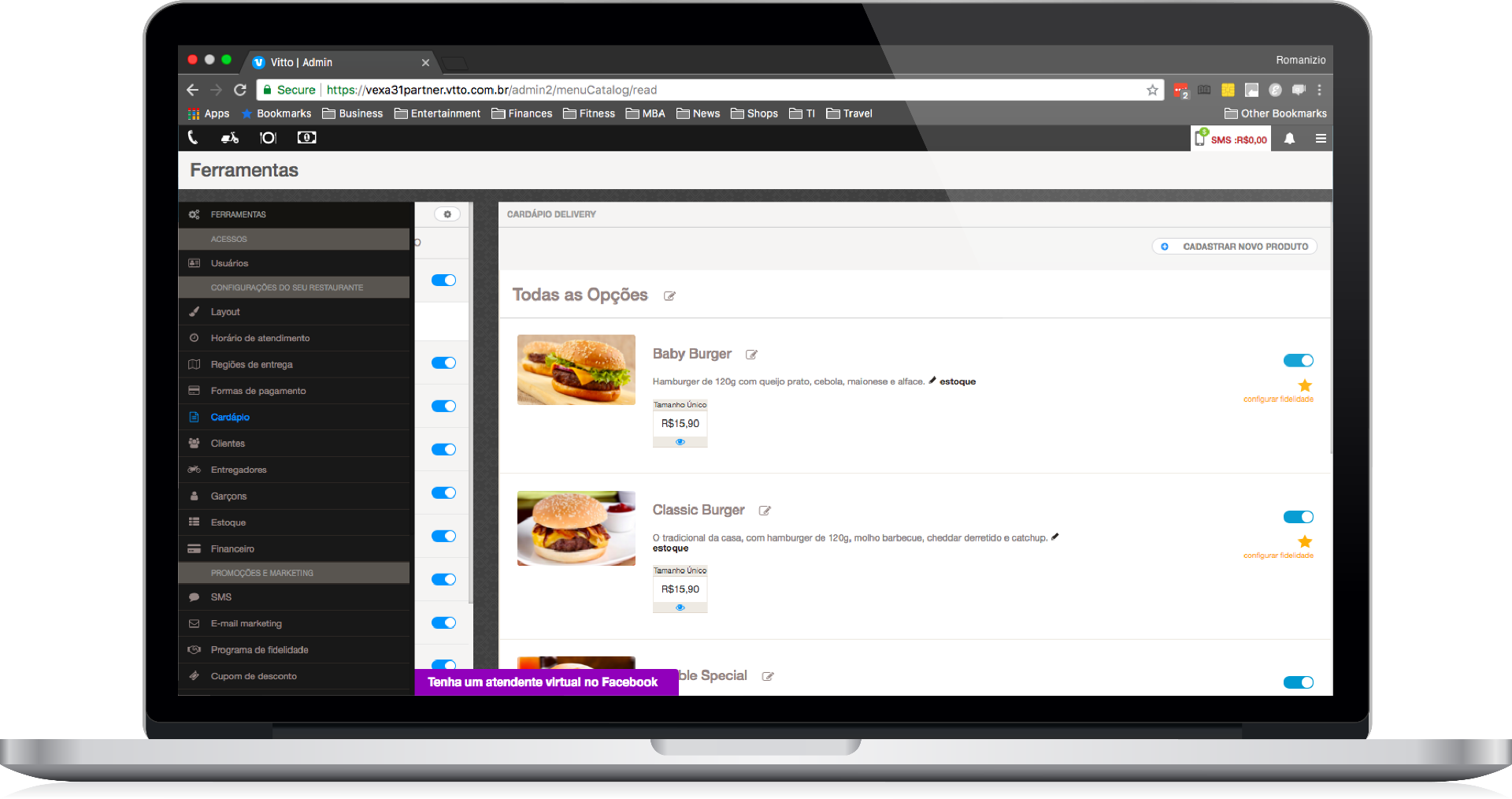 VITTO - Sistema ERP com App de Delivery